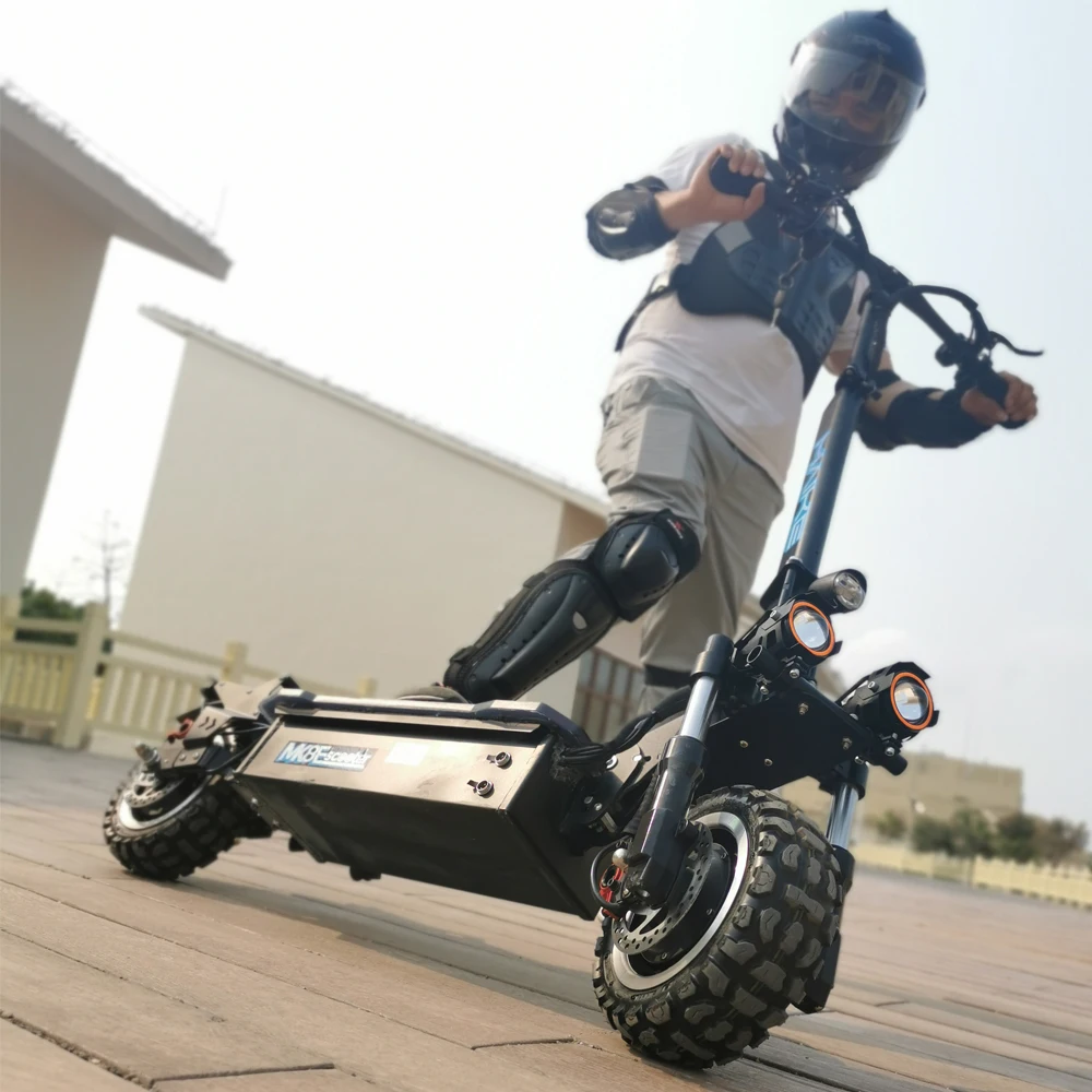 

11 inch off road all terrain 5000W best powerful EU Europe warehouse dualtrons electric scooter dual motor, Black