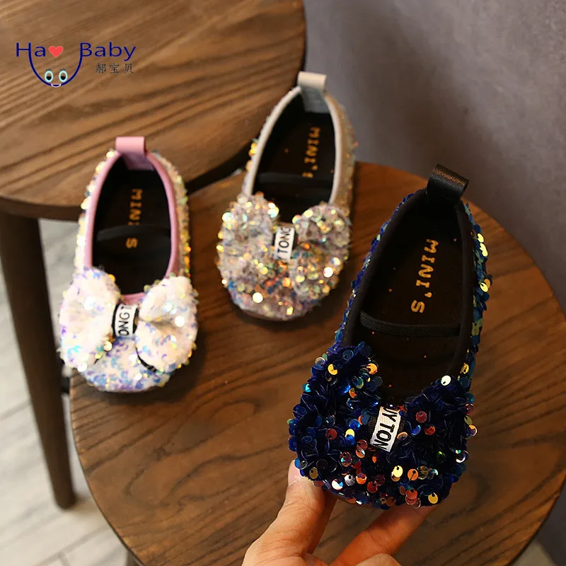 

Hao Baby Autumn Bowknot Children Shoe Sequins Drill Soft Bottom Toddler Casual 1year Girl Shoes