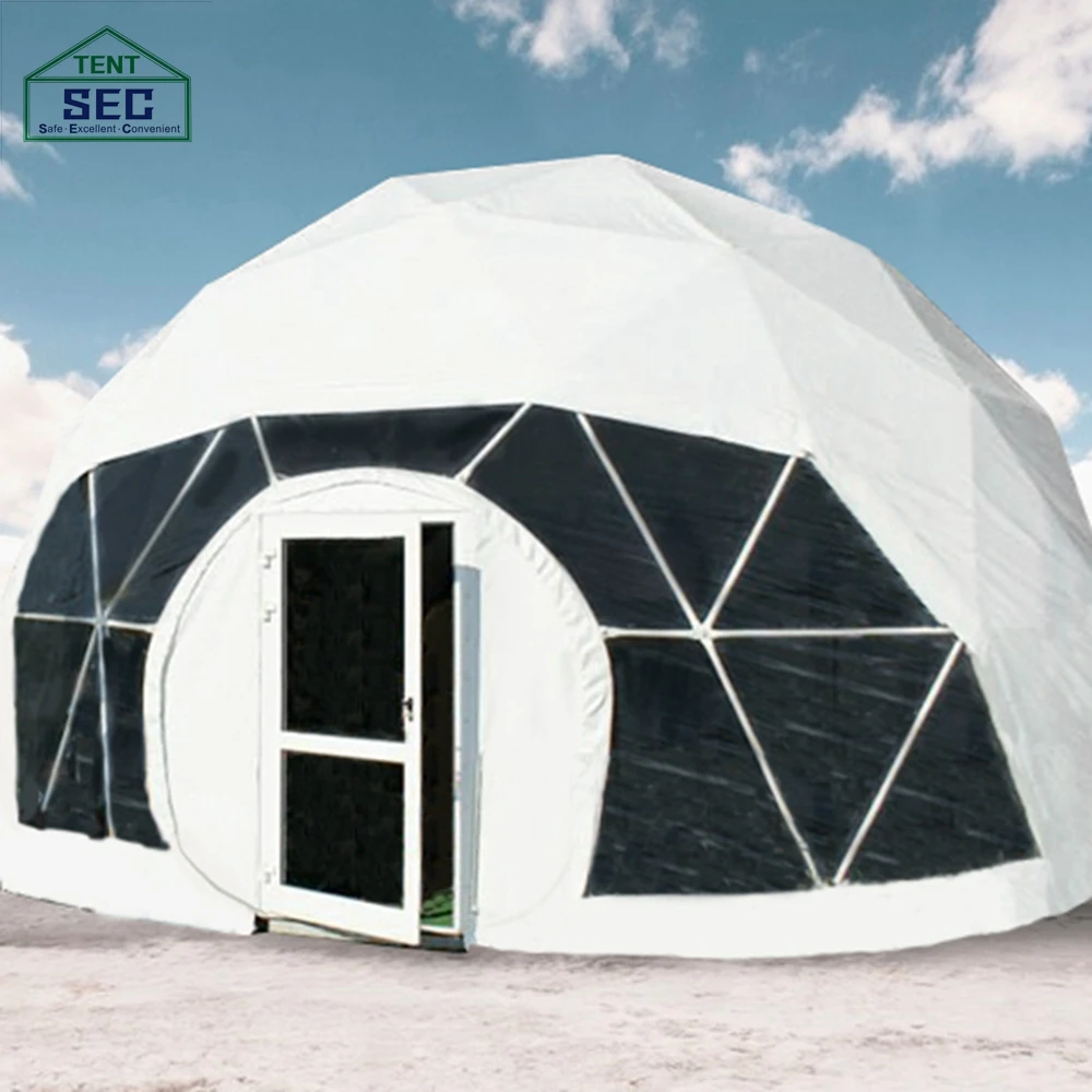 

Outdoor Waterproof Geodesic Pvc 8M Glamping Dome Tents For Events, White