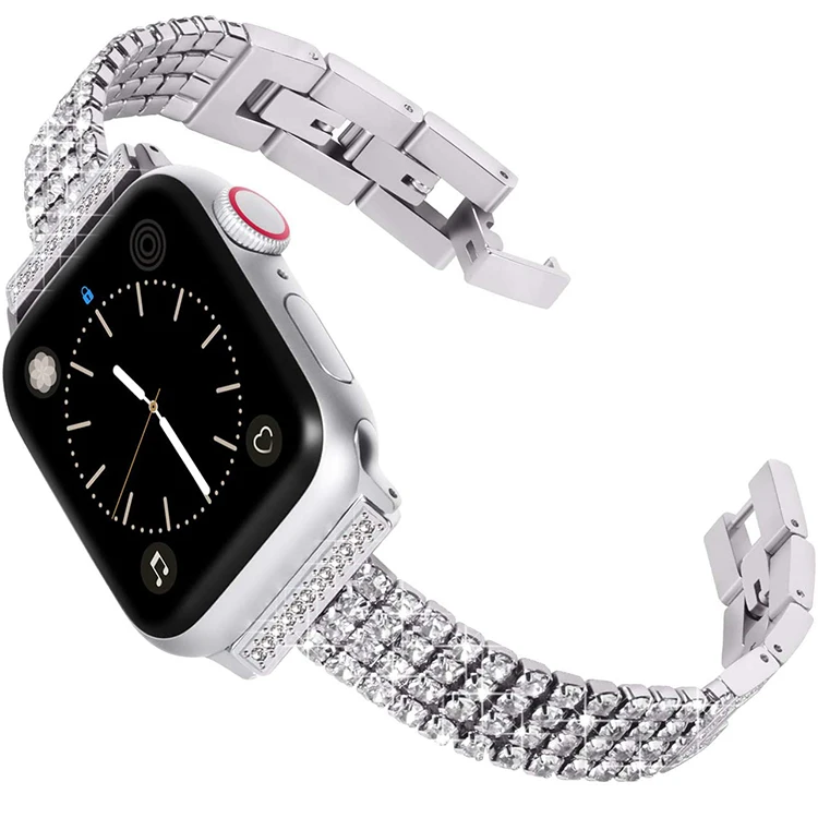 

Bracelet Steel loop for iWatch 40mm 44mm 41mm 45mm Luxury Diamond Strap for Apple Watch Band Series 7 6 SE 5 4 42mm 38mm