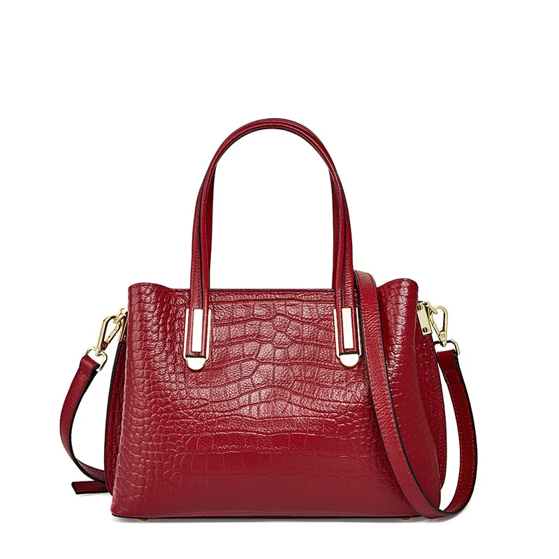 

Risun Crocodile Pattern Luxury Women Handbag Ladies Shoulder Genuine Leather Messenger Clutch Hand Bag Women, Black,blue,red,