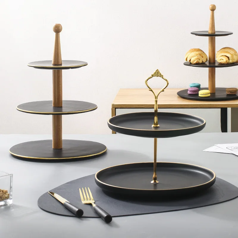 

Spot three-layer Creative high Tea Plate Buffet Dinner Cake Plate Fruit Plate double-layer dessert tray