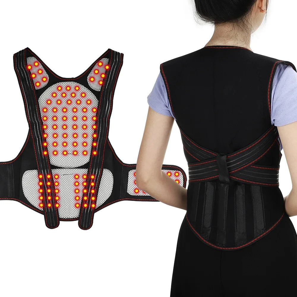 

Tourmaline Self-heating Brace Support Belt Back Posture Corrector Spine Back Shoulder Lumbar Posture Correction, Black