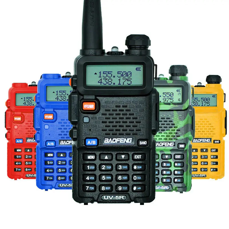 

China brand baofeng walkie talkie dual band digital baofeng uv-5r two way radio vhf walkie talkie with 5 colors, Black/red/yellow/green/blue