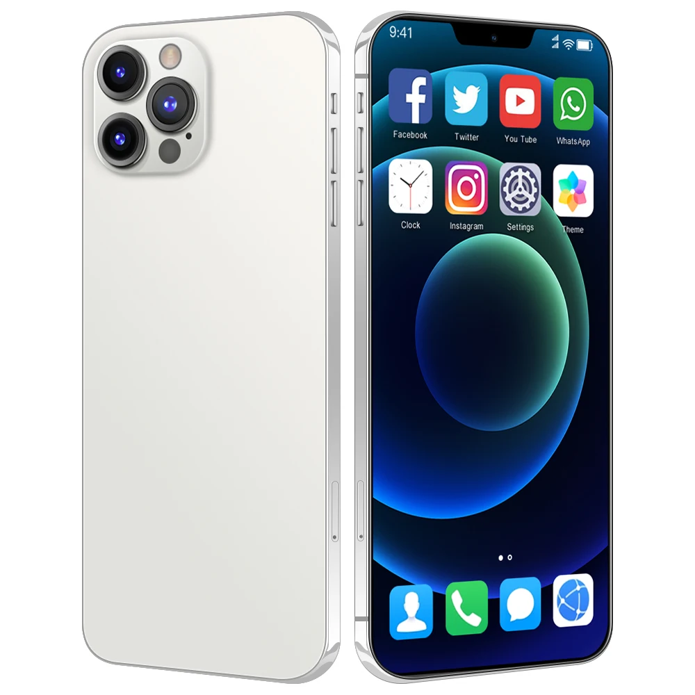 

Original High Quality Smart phones i12Pro Max Mobile Phone 6.7 Full Screen smart mobile phone unlocked 4g, Black/white/blue/gold