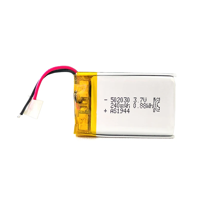
UL CB KC Rechargeable li ion lipo 502030 3.7V 250mAh Lithium Polymer Battery For IOT device/bluetooth earphone 