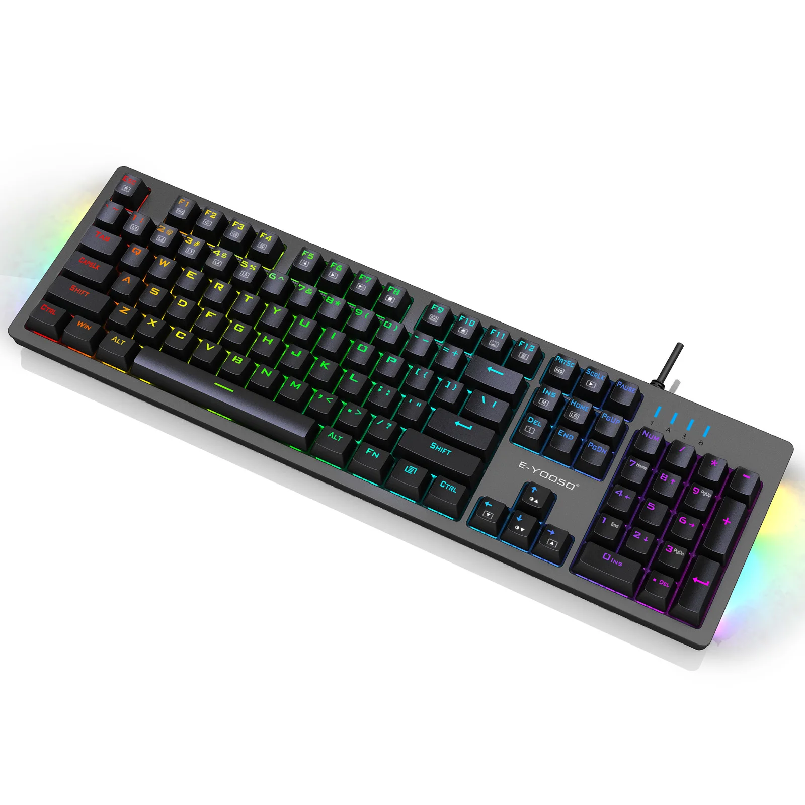

RGB backlit gaming keyboard USB 104 keys wired ergonomic gamer mechanical keyboard for PC laptop