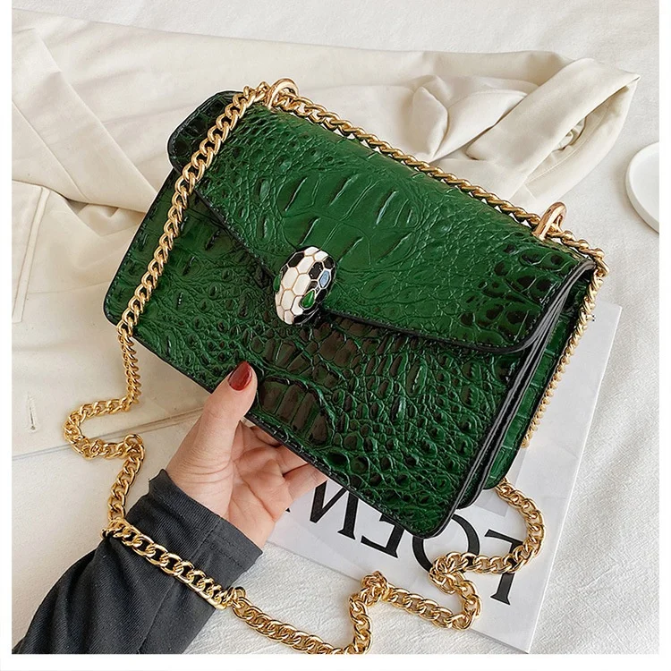 

2022 Korean Drop Shipping PU Leather Handbag Ladies Chain Shoulder Ladies Small Jelly Bag Girl Purses Women Crocodile Hand Bags