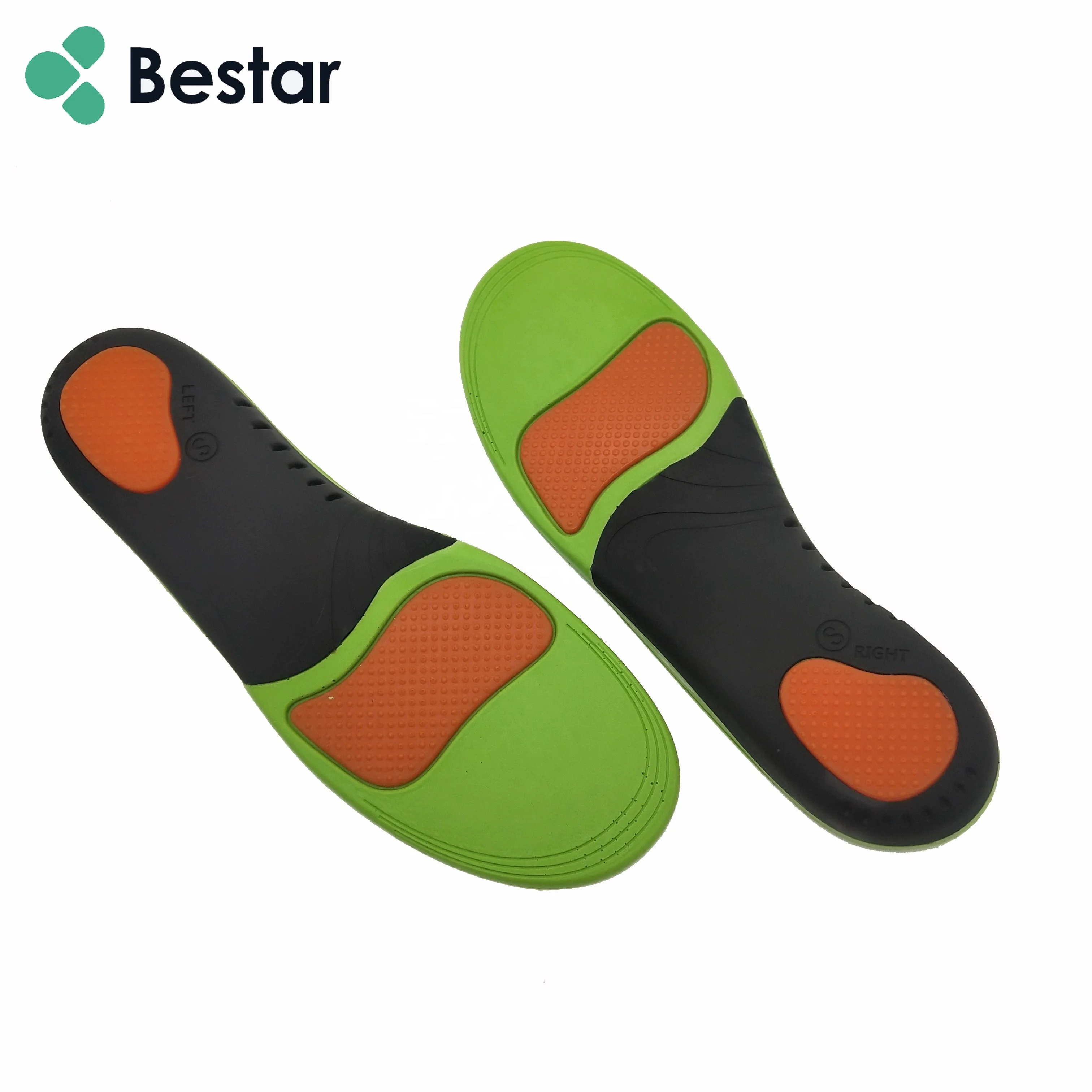 

Popular Heel and forefoot cushioning pads height elastic PU insole for Foot correction arch support insoles, As photo or customized