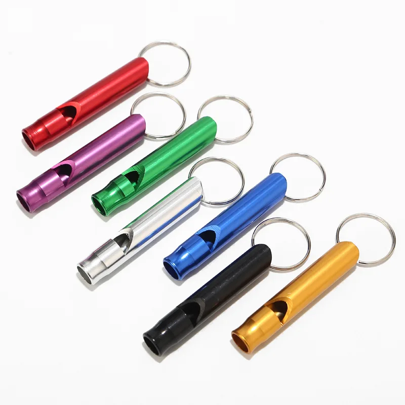 

Custom Metal Emergency Whistle Self Defense for Anti Rape Colorful Keychain Whistles for Survival Safety SOS Outdoors Activities, 7 colors