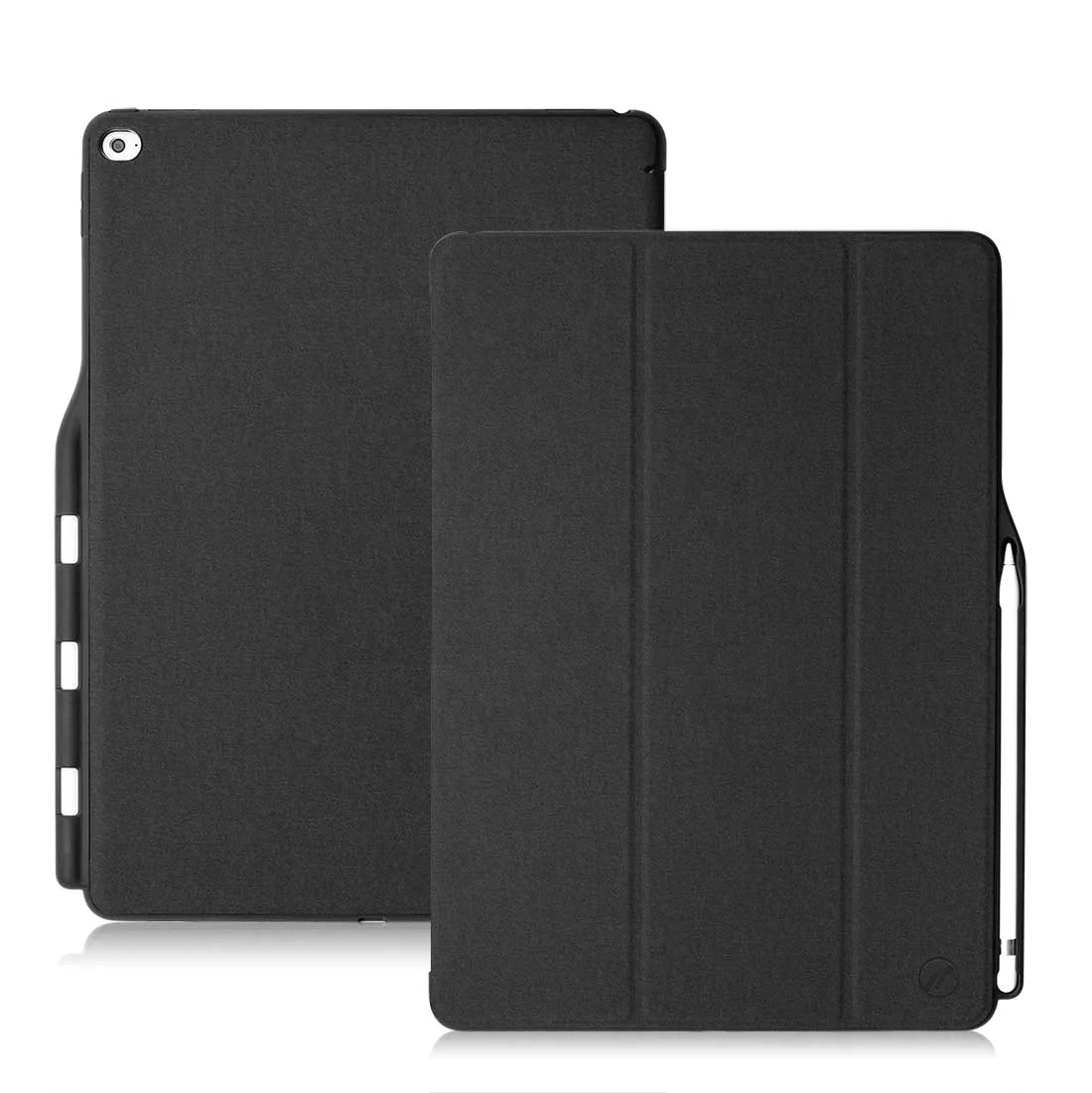 

1st 2nd Gen 2015 2017 PC TPU Soft Edge Flip Folio Cover with Pencil Holder Business Cloth Texture PU Case for iPad Pro 12.9 Case