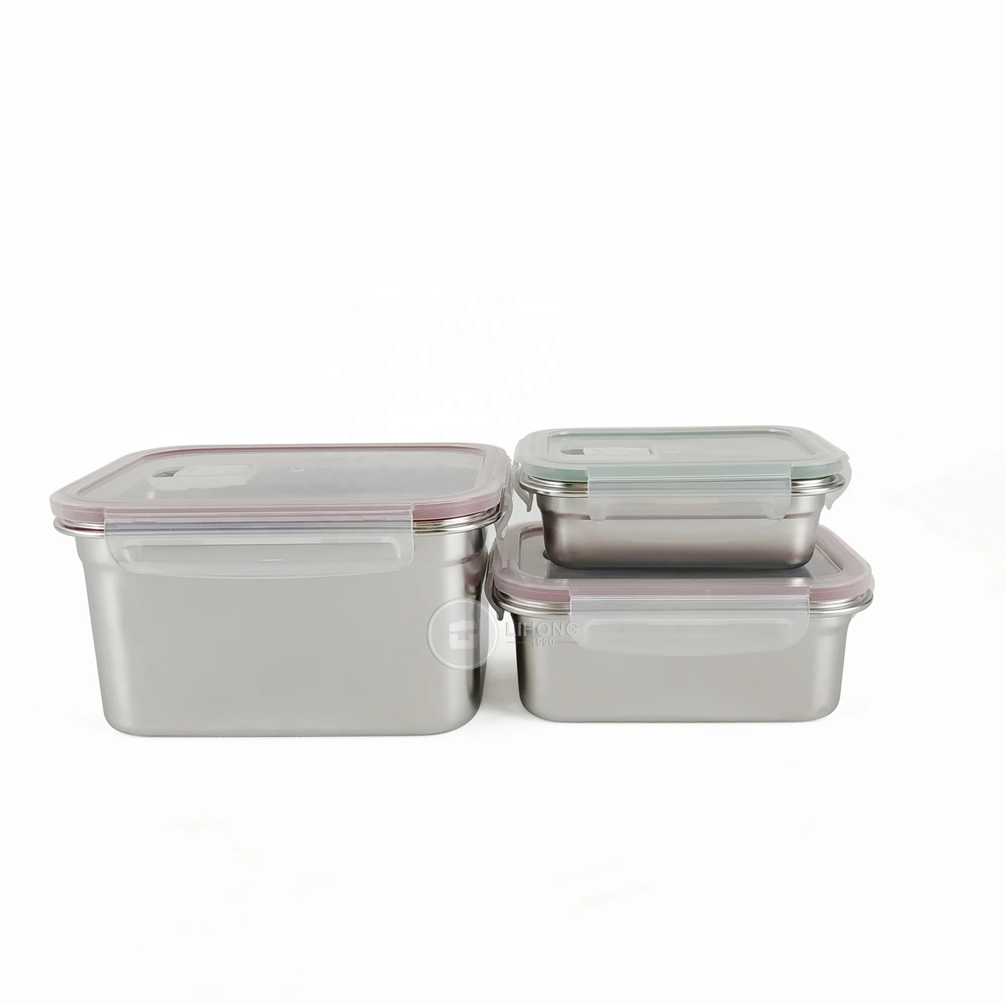 

Kitchen Organizer Keeping Fresh Rectangle pp Food Covered Stainless steel Storage Container