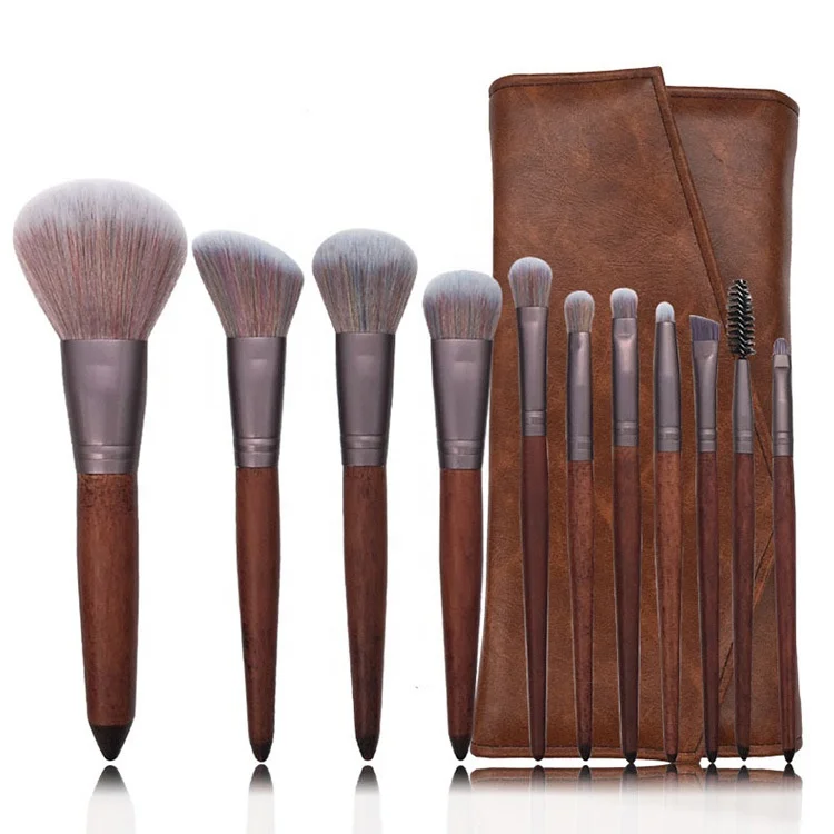

Brushes makeup professional 11pcs wooden handle makeup+brushes makeup brushes 2020 set, Customized color