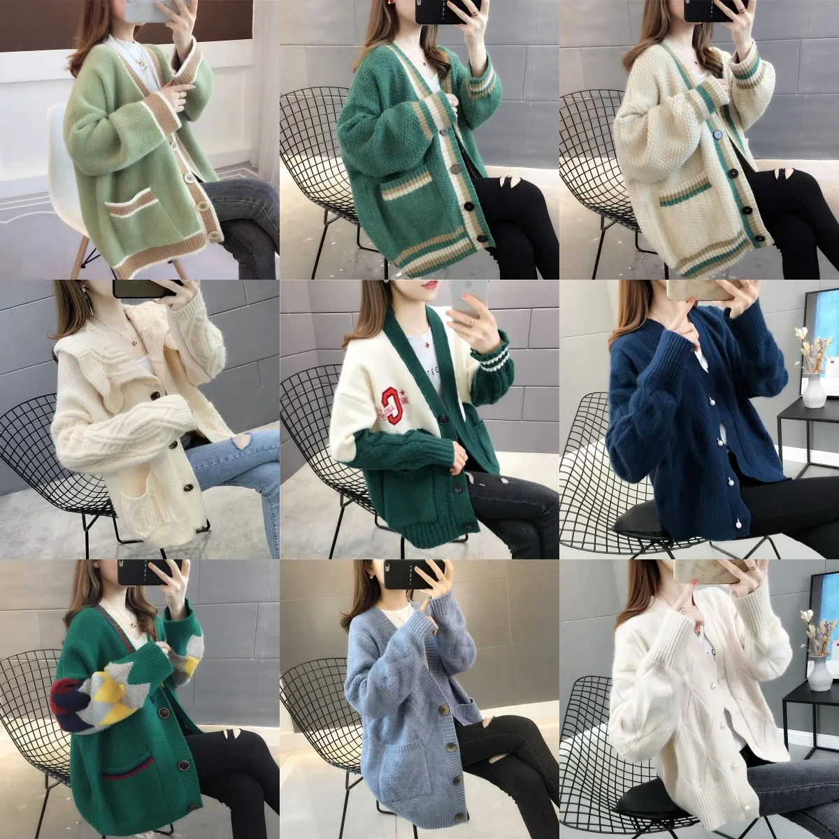 

2021 winter new ladies thick cardigan fashion trend women's cardigan wholesale