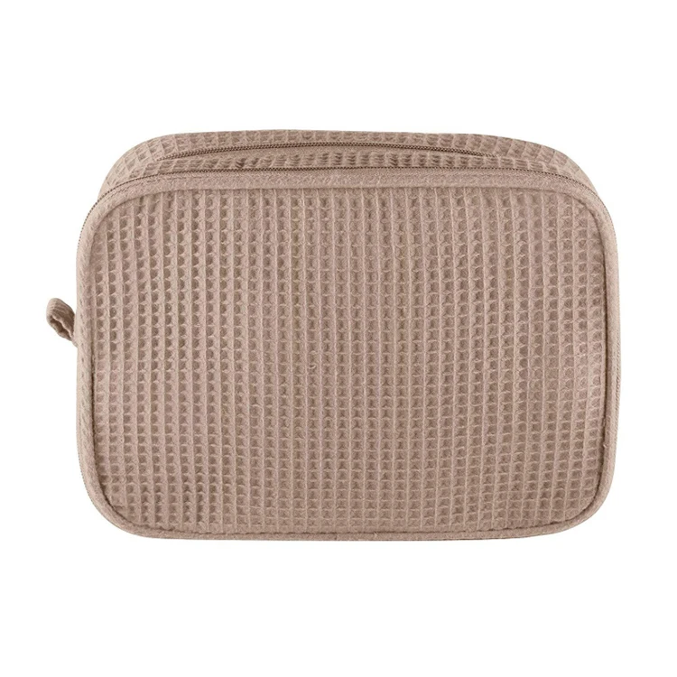 

Custom Waffle Weave Makeup Case Cosmetic Makeup Bag Organizer Women Travel Toiletry Bag, Multi