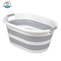 

PP TPR Washing Clothes Basket Foldable Silicone Plastic foldable laundry basket