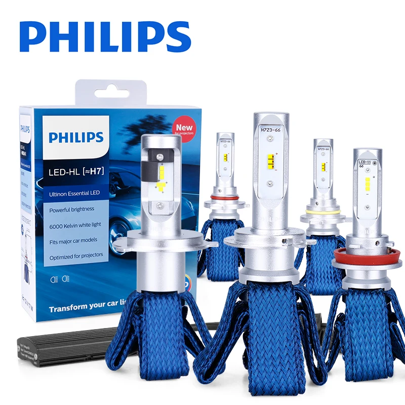 PHILIPS Ultinon Essential LED 11342 H4 H7 9003 Car Hi/lo Beam 6000K Bright White Light Auto Headlight H8