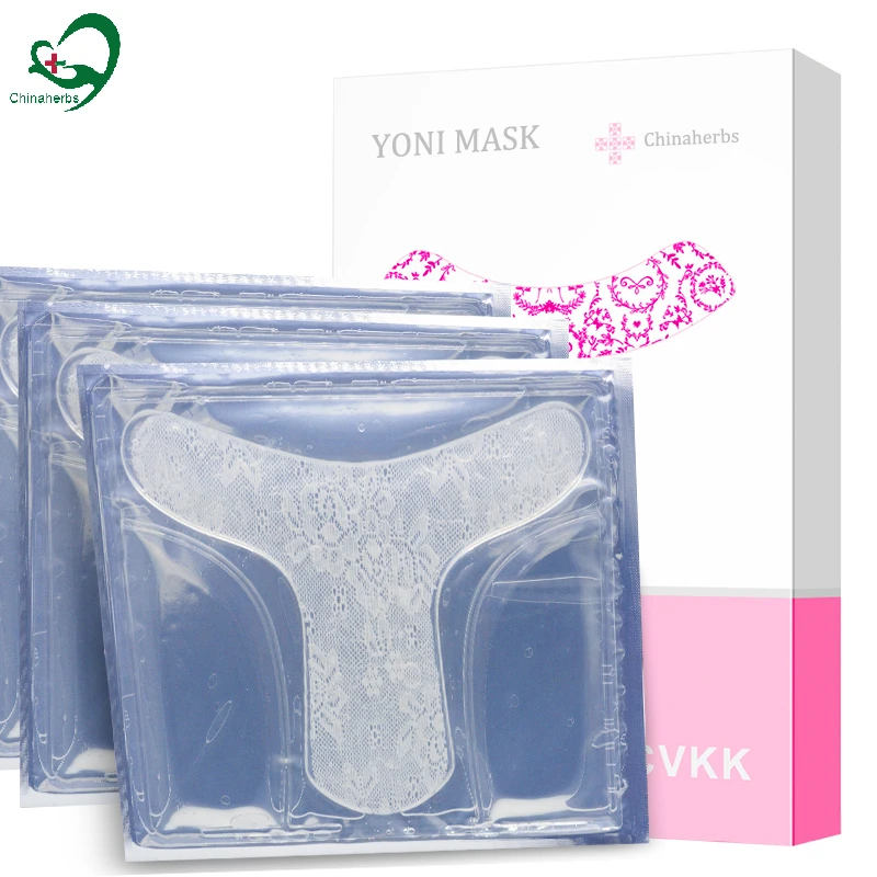 

Natural herbs vaginal repair yoni detox lightening mask bikini t shape smooth sheet jelly menbrane feminine vagina daily care, White color