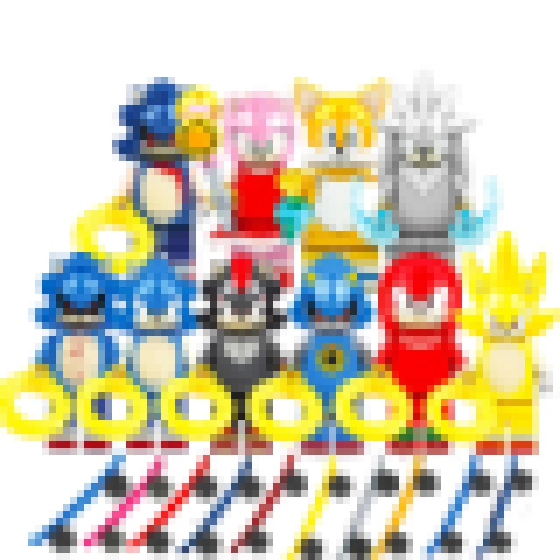 

Anime Cartoon Super Amy Rose Shadow Metal Nakkurusu Teirusu Silver Action Figures Building Blocks Kids Toys KF6123