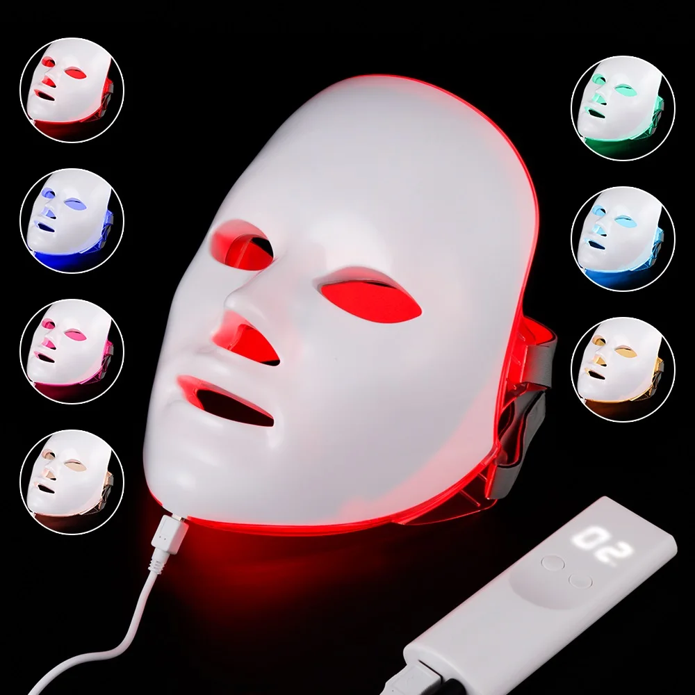

Innovative products 2020 photon 7 colors 660nm 850nm led light facial mask face therapy lifting beauty device led face mask
