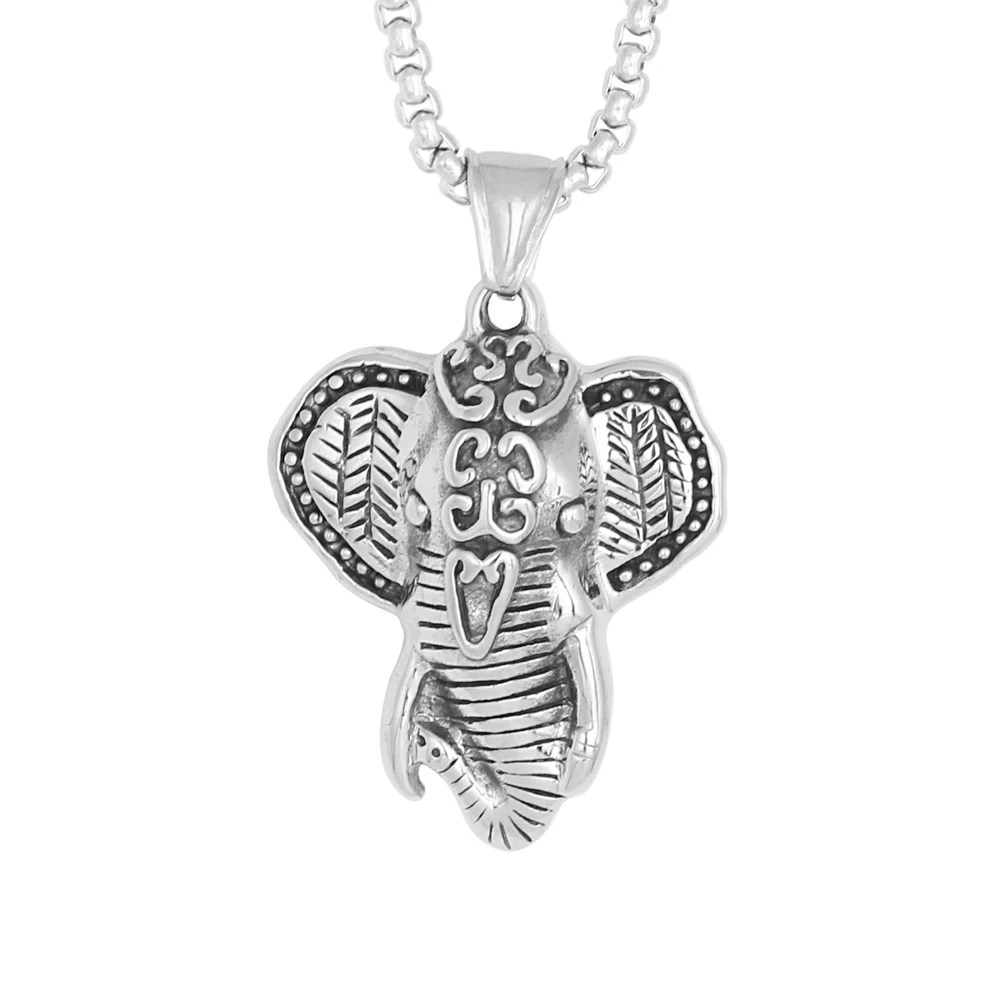 

Non Tarnish Jewelry Vintage Stainless Steel Elephant Design Pendant Necklace