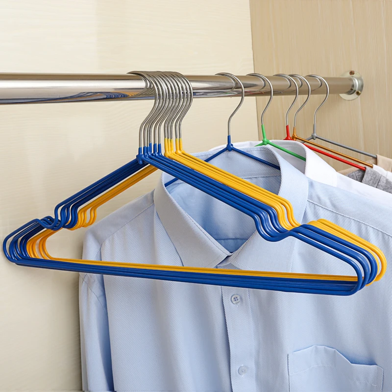 

CHEAP 3.2mm PVC COATED adult metal clothes hangers with metal hook, 9colors as the picture show