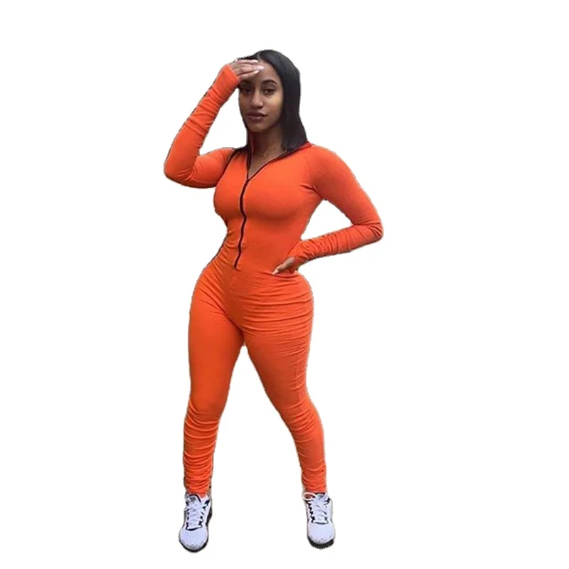 

Autumn 2021 new Fall clothing for women one piece jumpsuit zipper women jumpsuits jumpsuit, Picture shows
