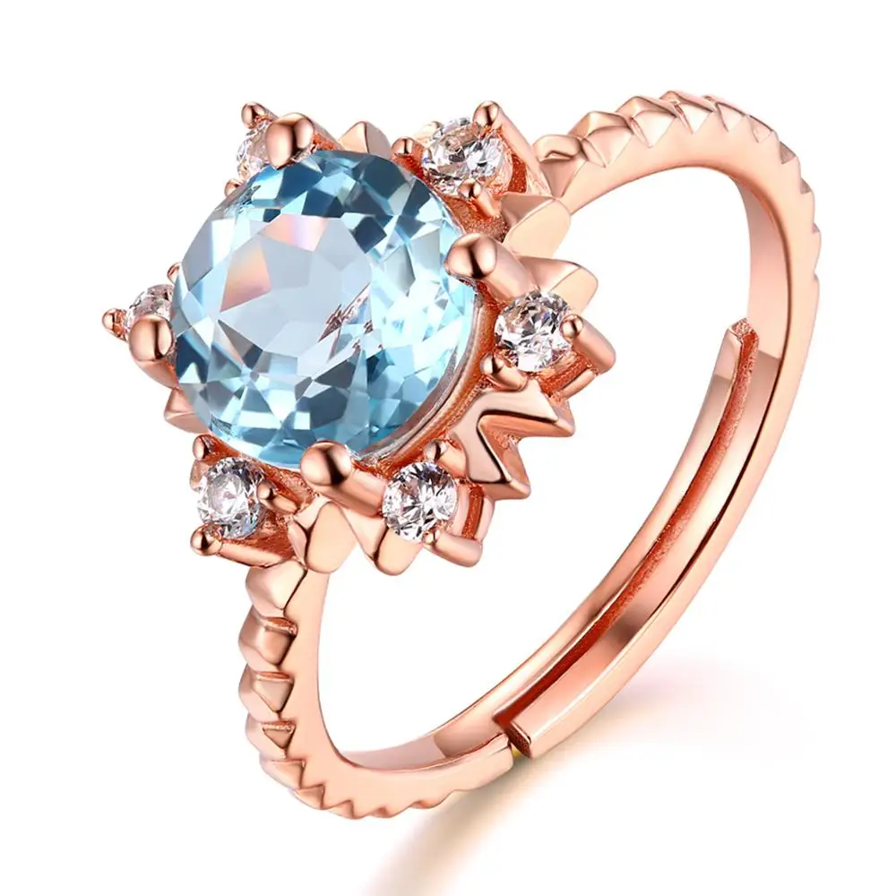 

Rose Gold Jewelry High Quality Silver Jewelry Pink Jewelry Cheap Silver Rings, Blue