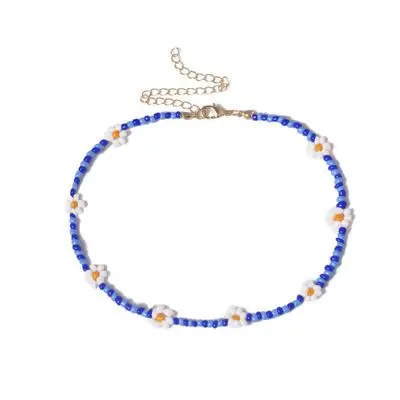 Bohemian Handmade Beaded Flower Choker Necklace With Flower 2019 Summer Women Collares collier femme Fashion Jewelry