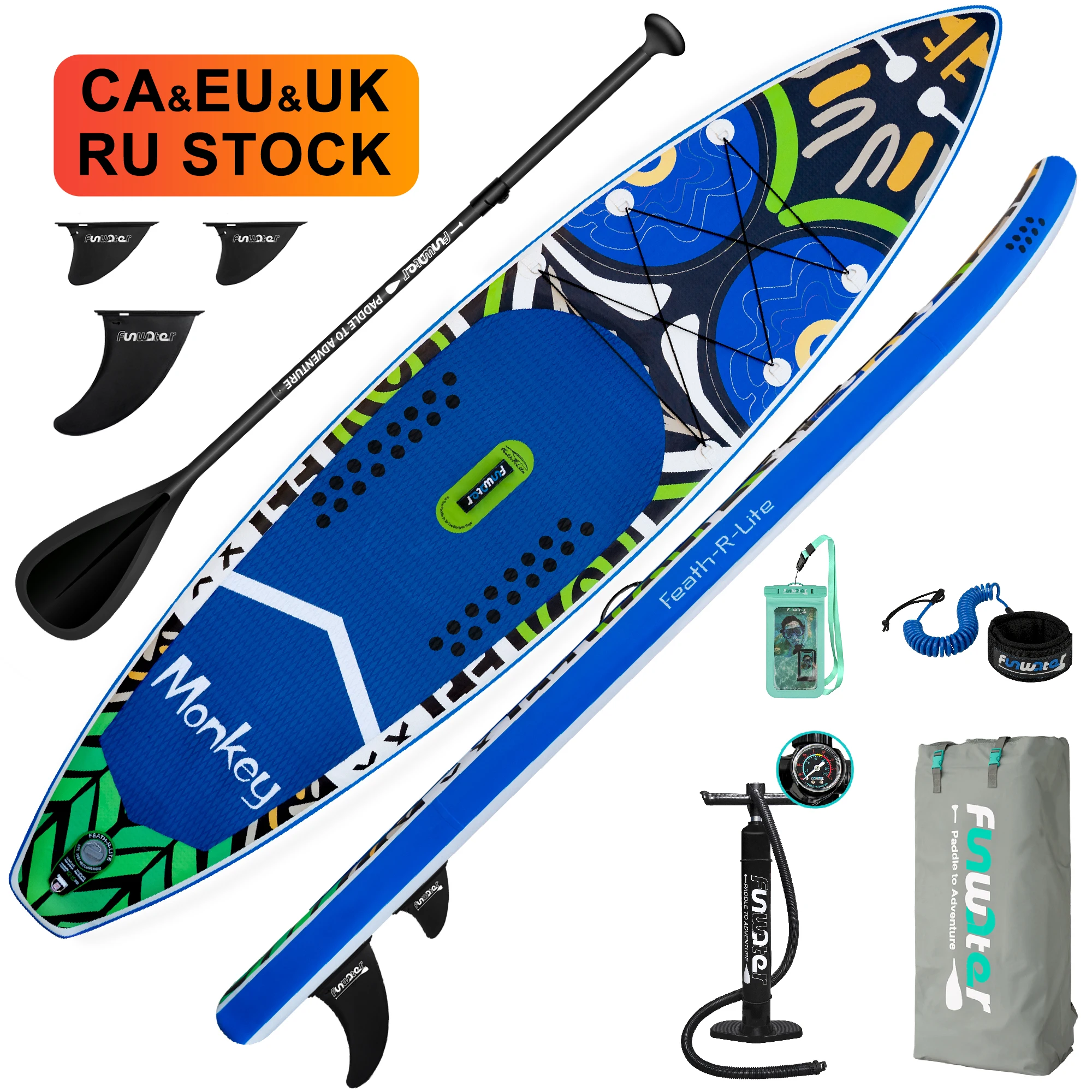 

FUNWATER Dropshipping OEM surf board surfboards sup race sup air pump inflatable surfing boards stand up paddleboard