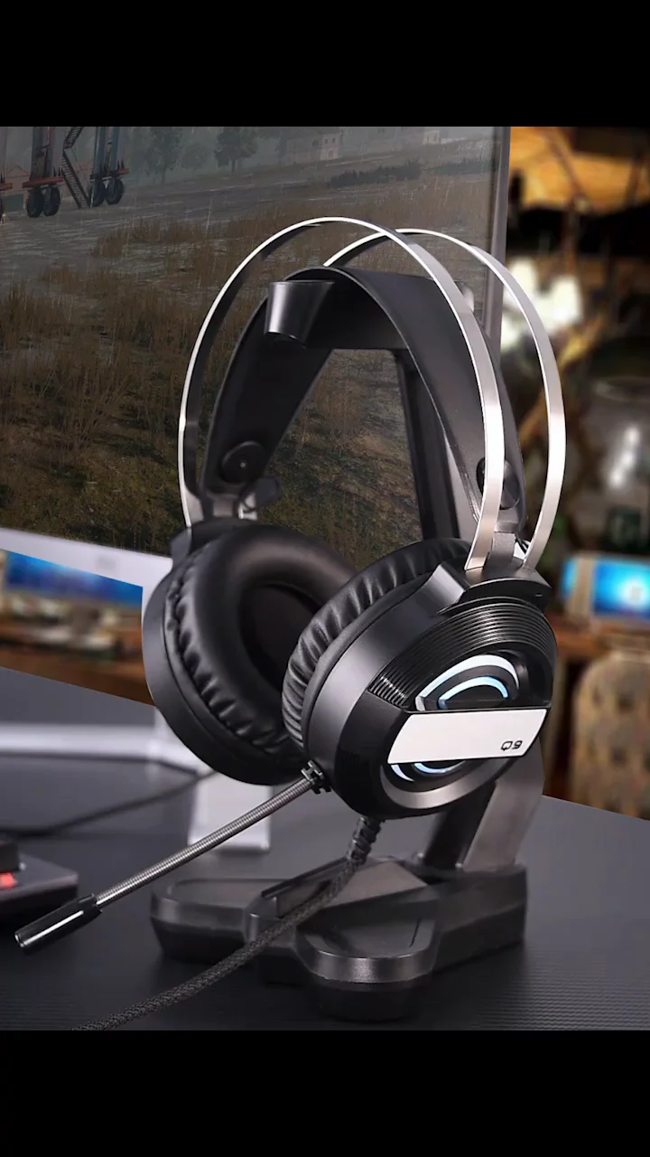 Q9 Gaming Headsets With Microphone Led Light Wired Headphones Noise