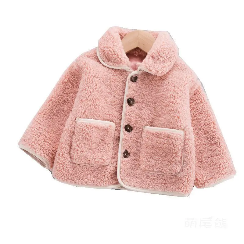 

Girls' baby jacket winter clothes new plush jacket kids