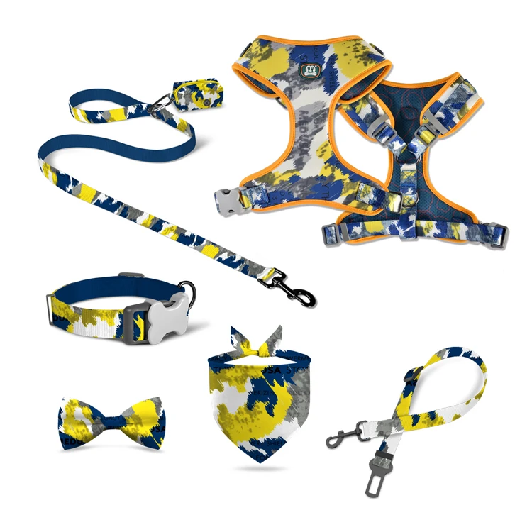 

MIDEPET Dog accessories luxury supplies pet innovative products adjustable dog collar leash set custom designer dog harness, Multi color,customized