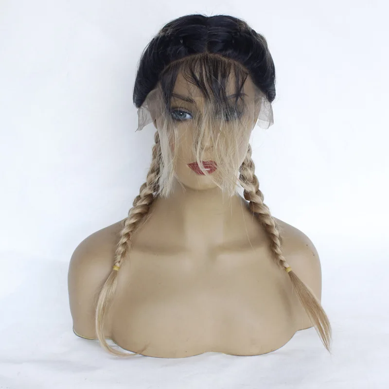 

LF wholesale new products 2-strand big braid front lace synthetic hair wigs