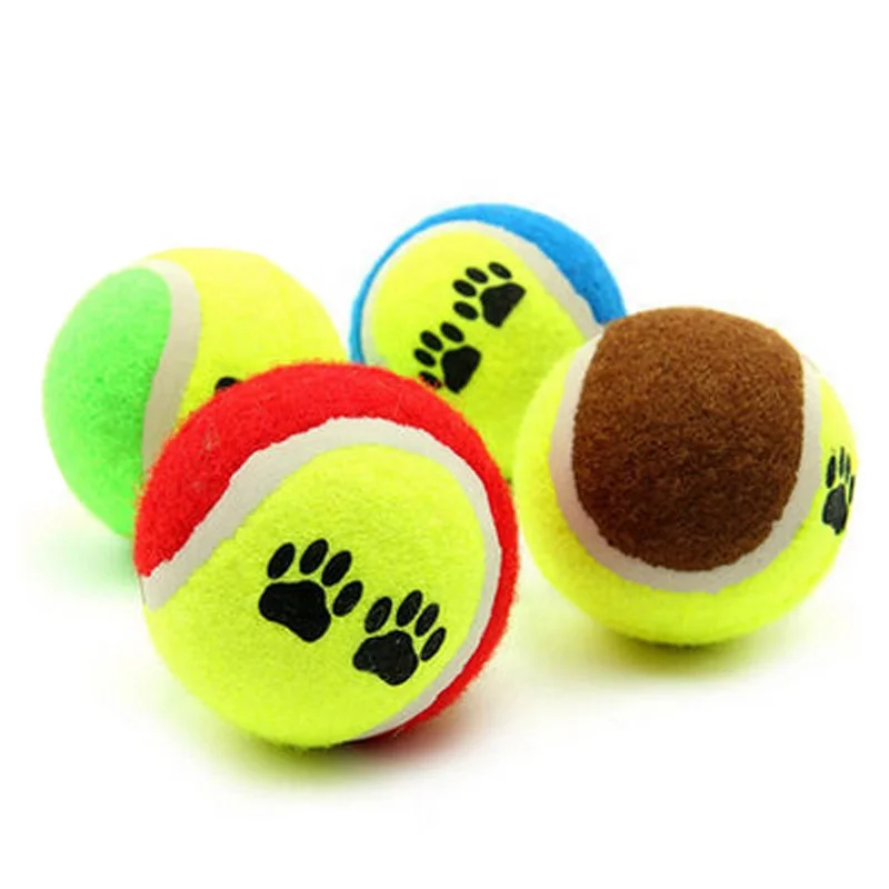 

Factory Custom Logo 2.5" Diameter Eco-friendly Rubber Pet Tennis Balls For Dogs Pet Safe Dog Toys For Exercise Training