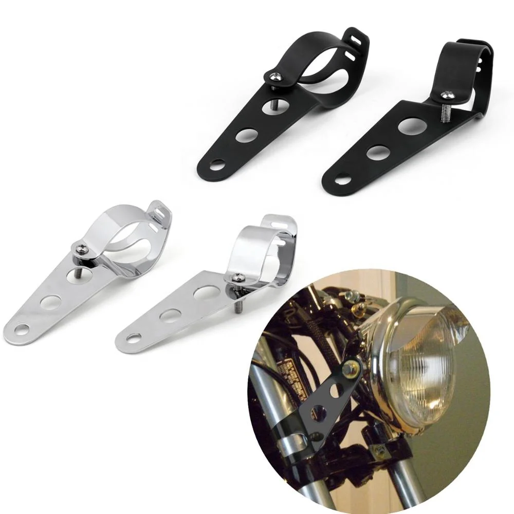 

Areyourshop Free Shipping 34-46mm Headlight Mount Brackets Fork Ear Motorcycle Bobber Cafe Racer