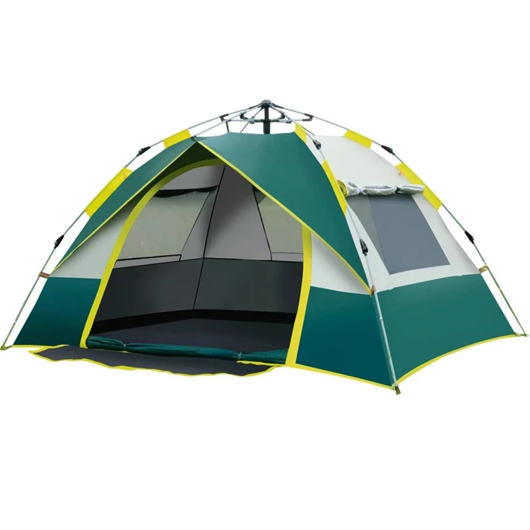 

Outdoor Waterproof Camp Hiking Fishing Travel 3-5 Person PU 1000mm Fiber Glass Polyester Instant Easy Set Pop Up Camping Tent, Customized color