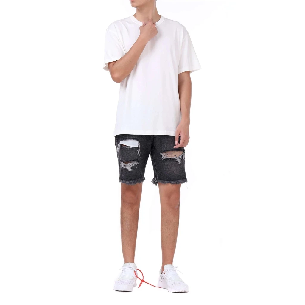 

New Model Ripped Denim Short Jeans Men Street Wear Blue Comfort/ Mens Jeans Shorts