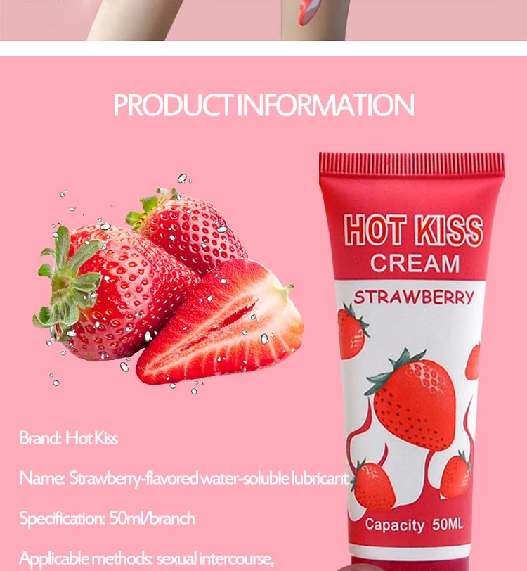 Hot Kiss Lubricant Cream Strawberry Cream Sex Lube Body Massage Oil Lubricant For Anal Sex