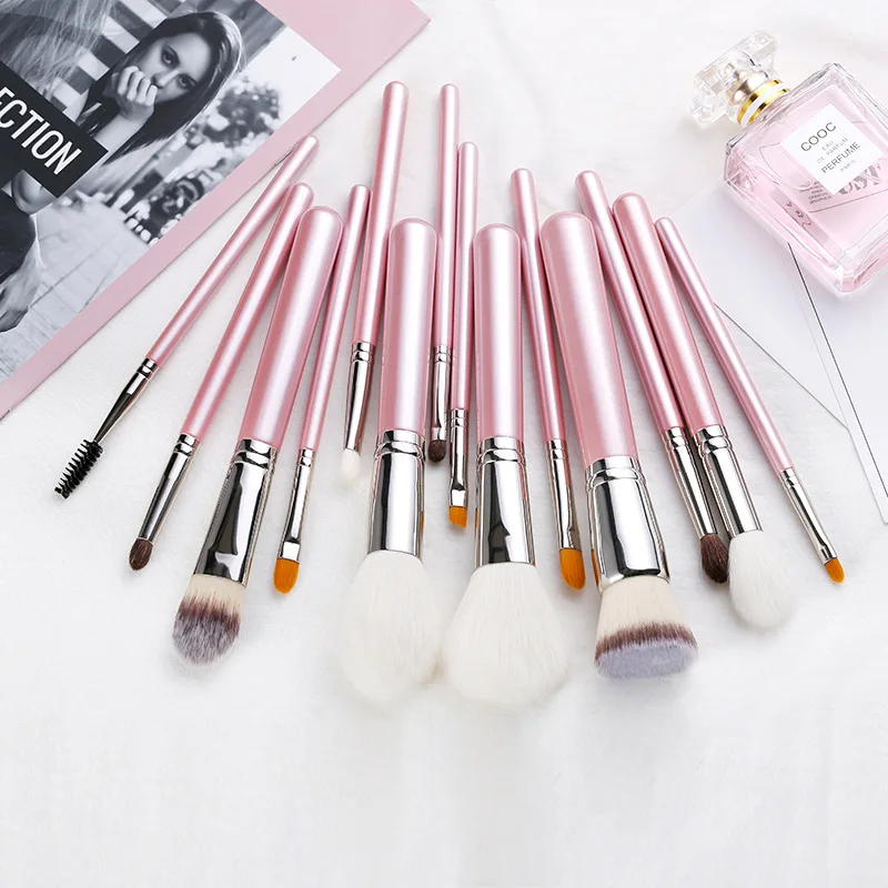 

Wool hair makeup brush personalized 14 pcs makeup brush set high quality cosmetic brush makeup tools