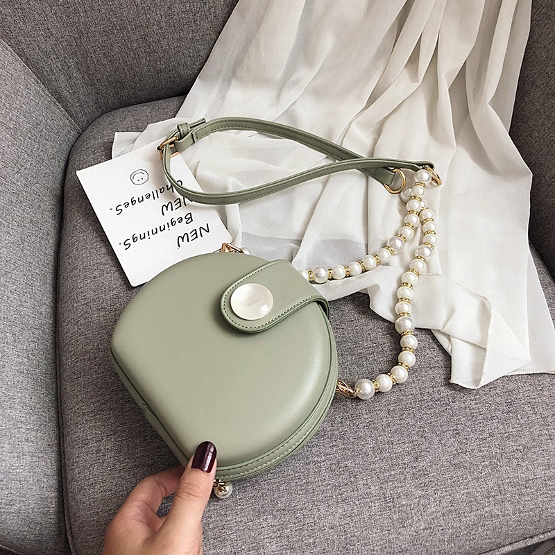 

Mini bag female 2020 new fashion pearl single back crossbody bag wild casual chain bag, As photo