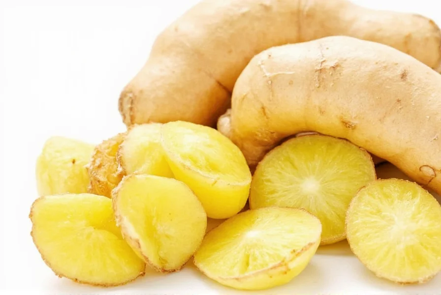 Step-by-step visual guide showing proper ginger cleaning technique without peeling