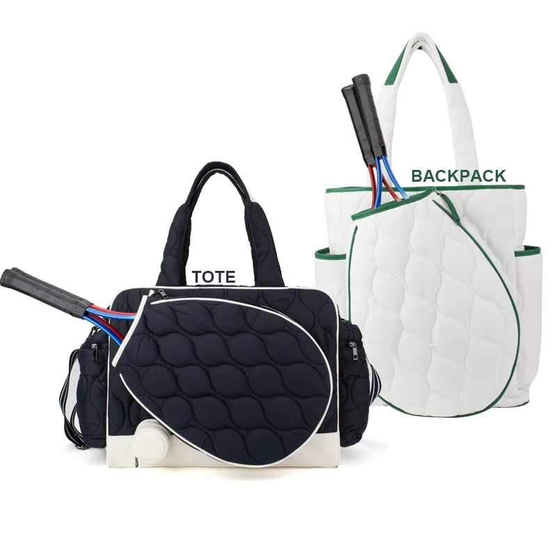 New Arrival Luxury Women Custom Gym Badminton Pickleball Paddle Racket Bag Quilted Puffer Tennis Luggage Padel Bag and Backpack
