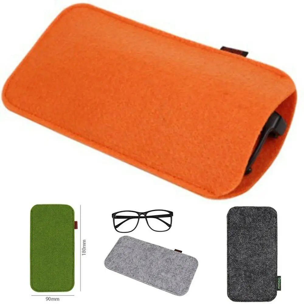 

colorful soft felt slim cheap glasses case bag pouch with zipper custom logo, Customized color