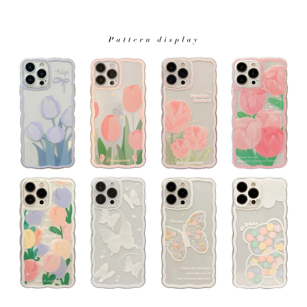 

China Wholesale Mobile Accessories Best Selling Shock Proof Floral Phone Case Cute For 14 13 pro max