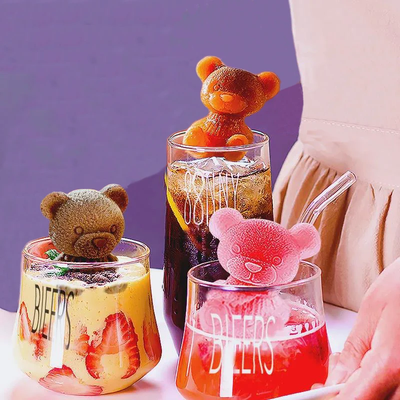 

DUMO Bear Ice Cube Mold for Face DIY Cartoon Milk Tea Ice Silicone Molds Ice Maker Tools