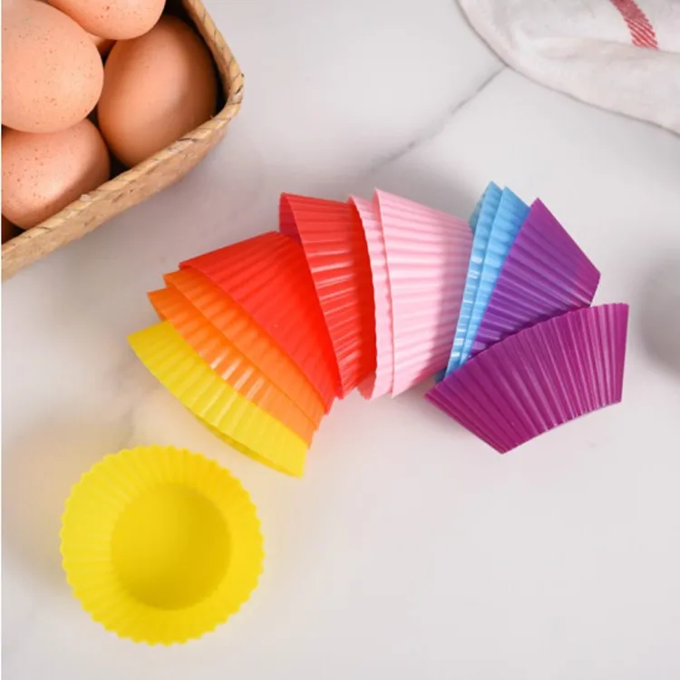 
BPA free high quality reusable silicone cupcake muffin baking cups 