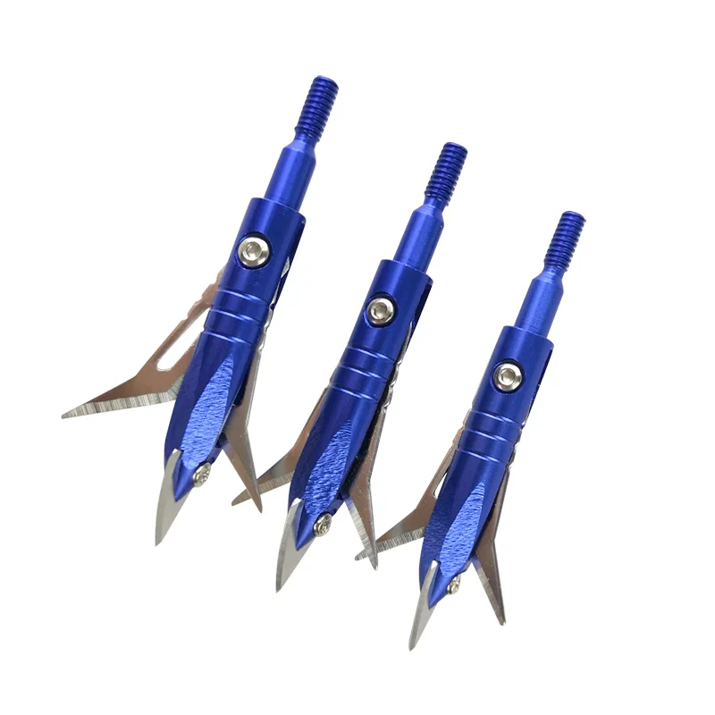 

Hunting Archery 100 Grain Crossbow 2 Blade Broadheads, Blue,red