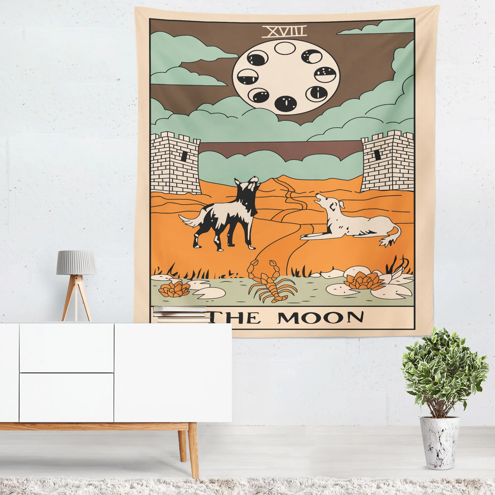 

Colorful Tarot Astrology Sun Stars Moon Living Room Bedroom Tapestry Indian Mural Bohemian Wall Hanging Tapestry