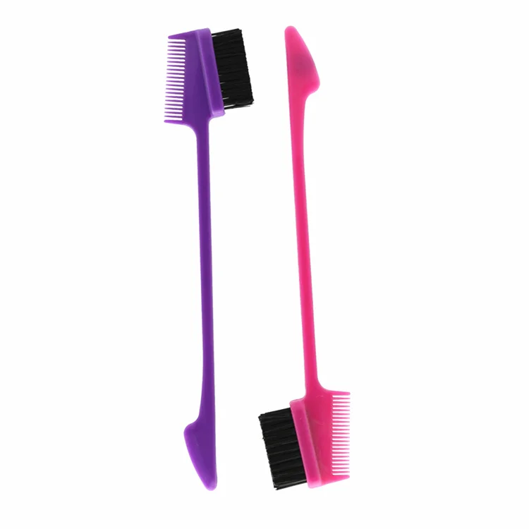 Beauty Tools 3 In 1 Makeup Double Side Eyebrow Lash Hair Comb Spatula Edge Control Brush